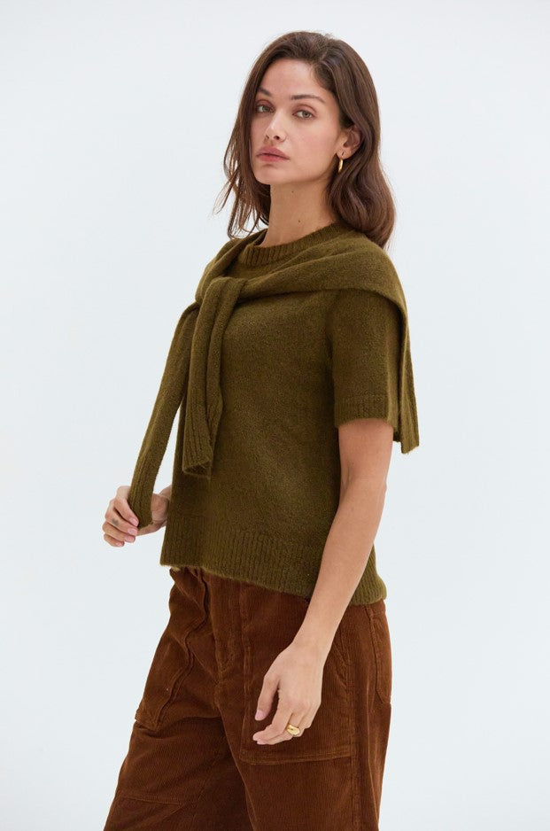 Remi Faux-Layered Knit Sweater