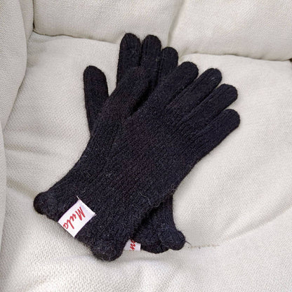 Scalloped Wool Fingerless Touchscreen Gloves