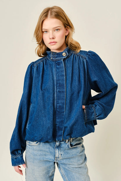 Bubble Hem Denim Jacket