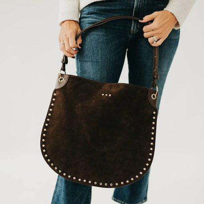Rosalie Rivet Suede Hobo Bag