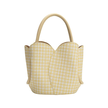 Gingham Tulip Top Handle