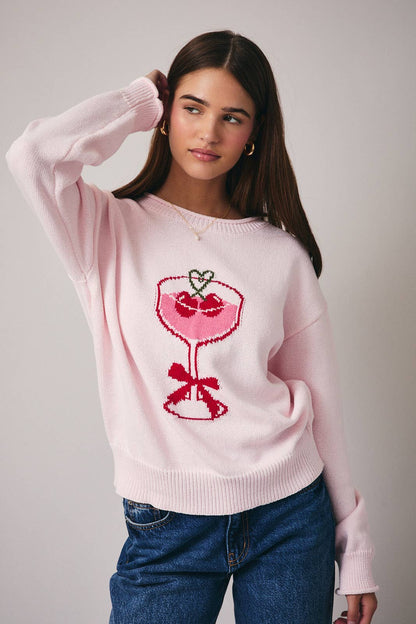 Heart Martini Graphic Sweater