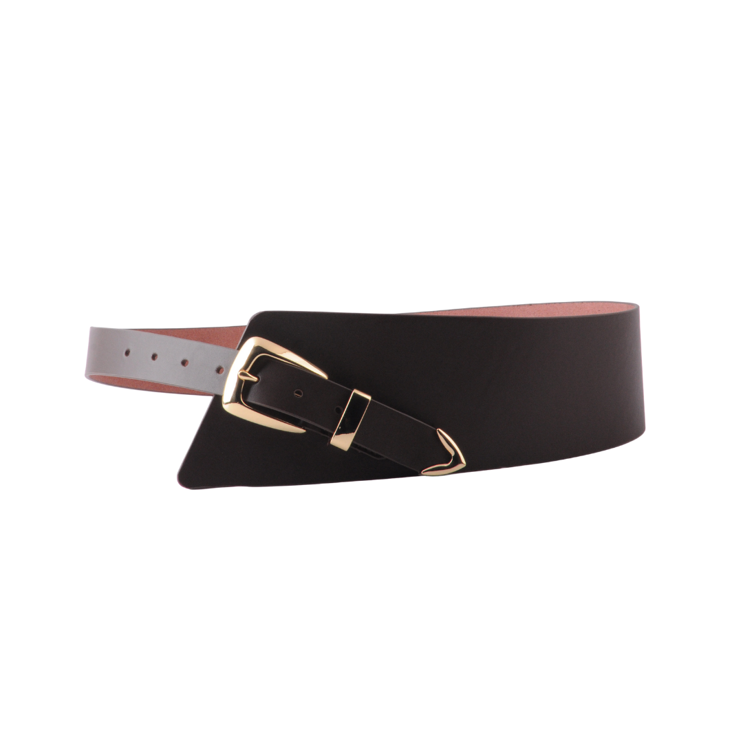 Asymmetrical Belt with Polished Hardware