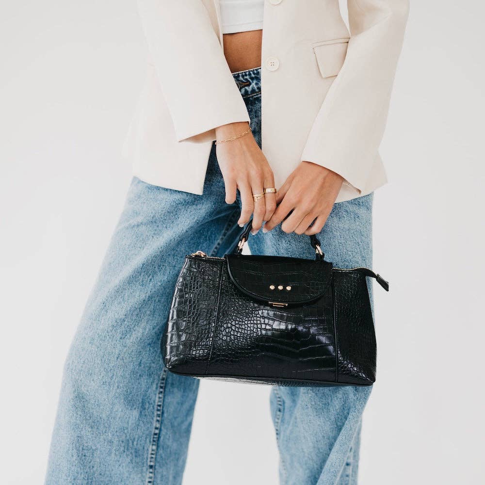 Elena Croc Embossed Crossbody