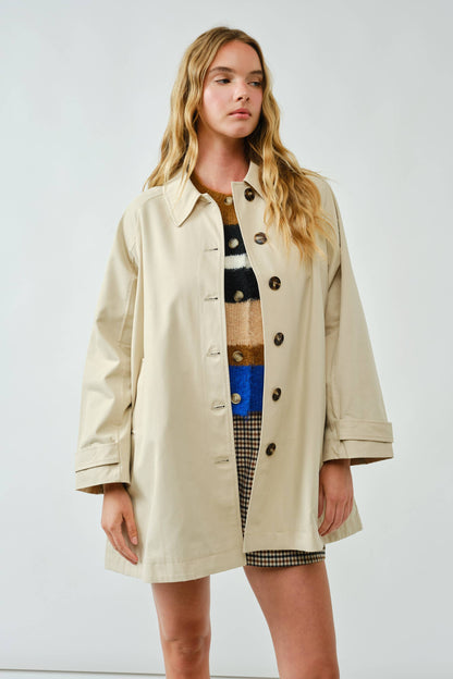 A-Line Trench With Plaid Lining