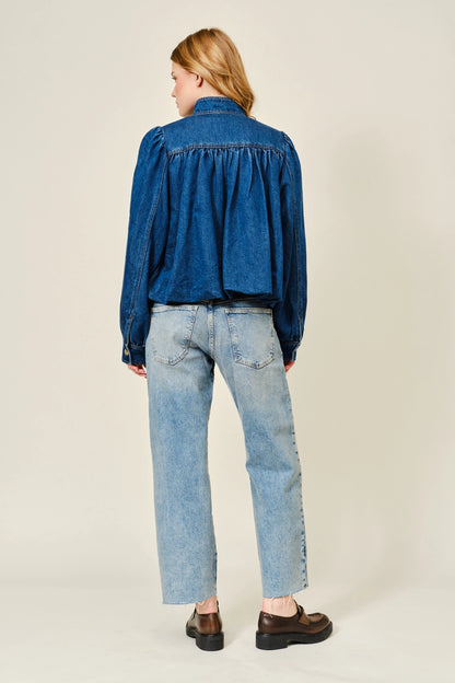 Bubble Hem Denim Jacket