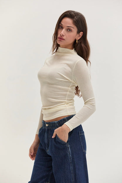 Claire Long Sleeve Mock Neck Top