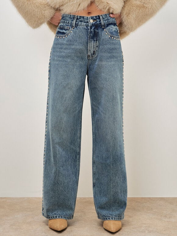 Stud Wide Leg Jean