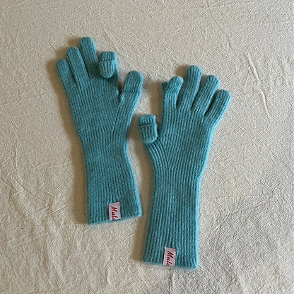 Knitted Wool Fingerless Gloves
