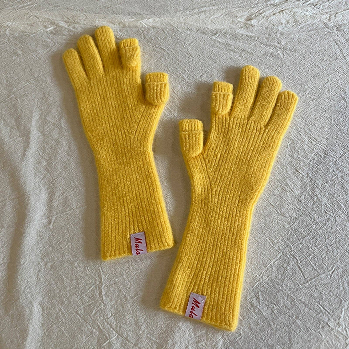 Knitted Wool Fingerless Gloves