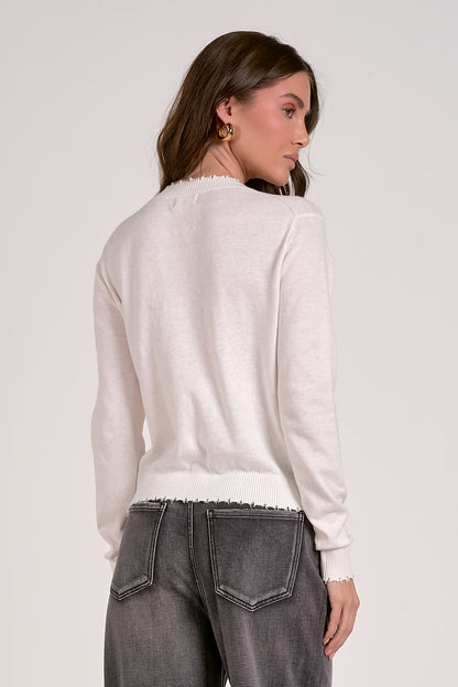 Distressed Edge Cardigan