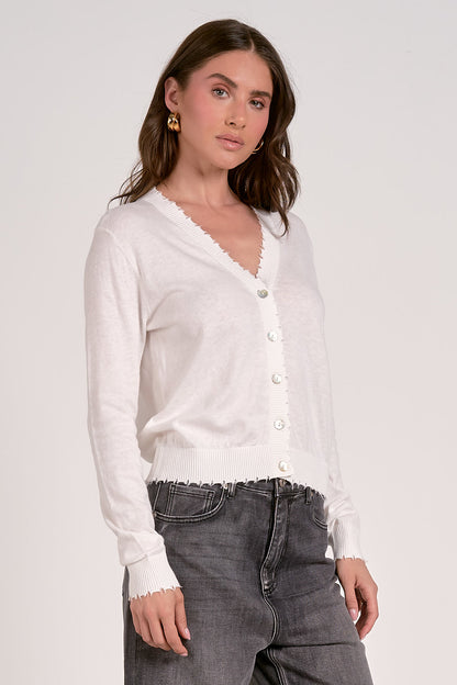 Distressed Edge Cardigan