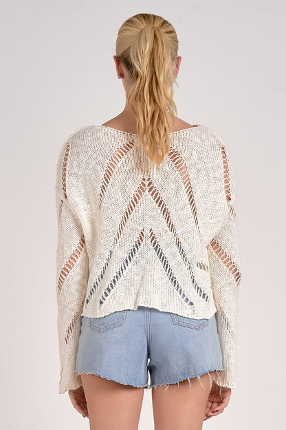 Chevron Openwork Sweater