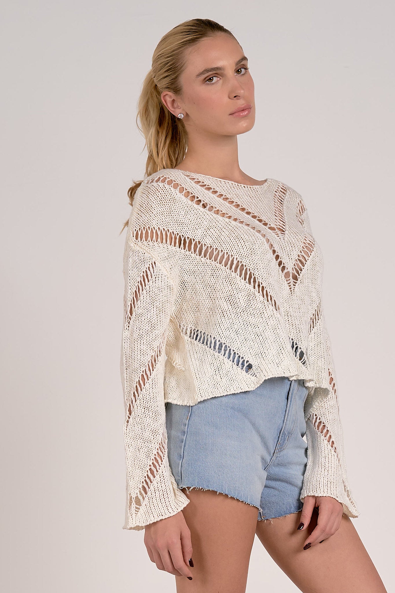 Chevron Openwork Sweater