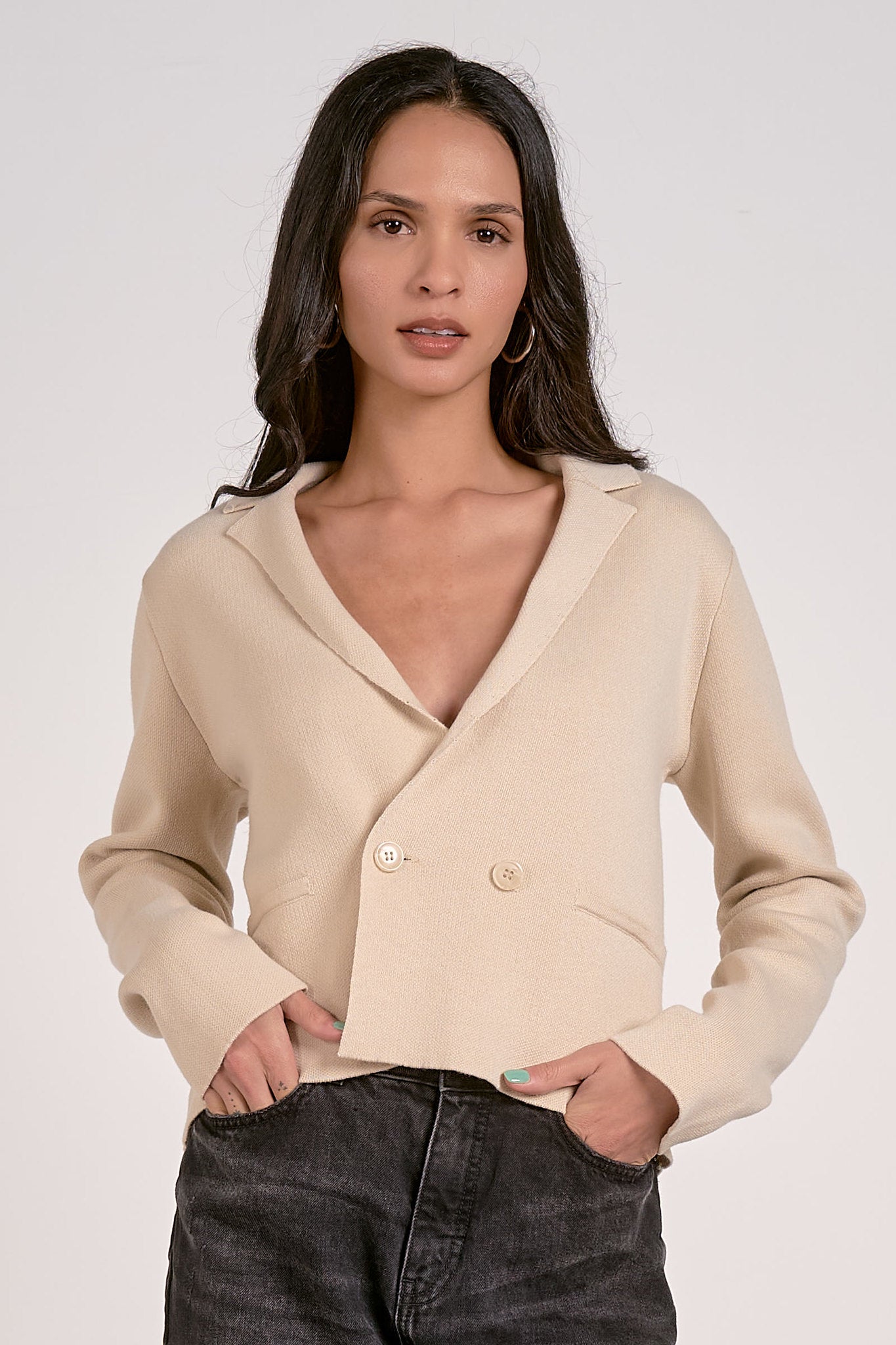 Rocky Cropped Knit Blazer