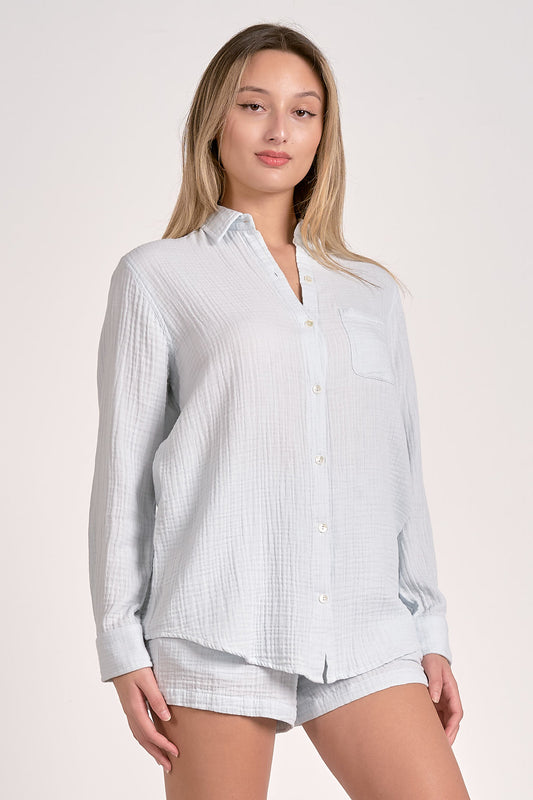 Gauze Button Down