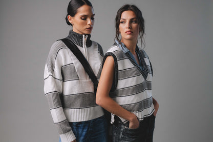 Stripe V-Neck Sweater Vest