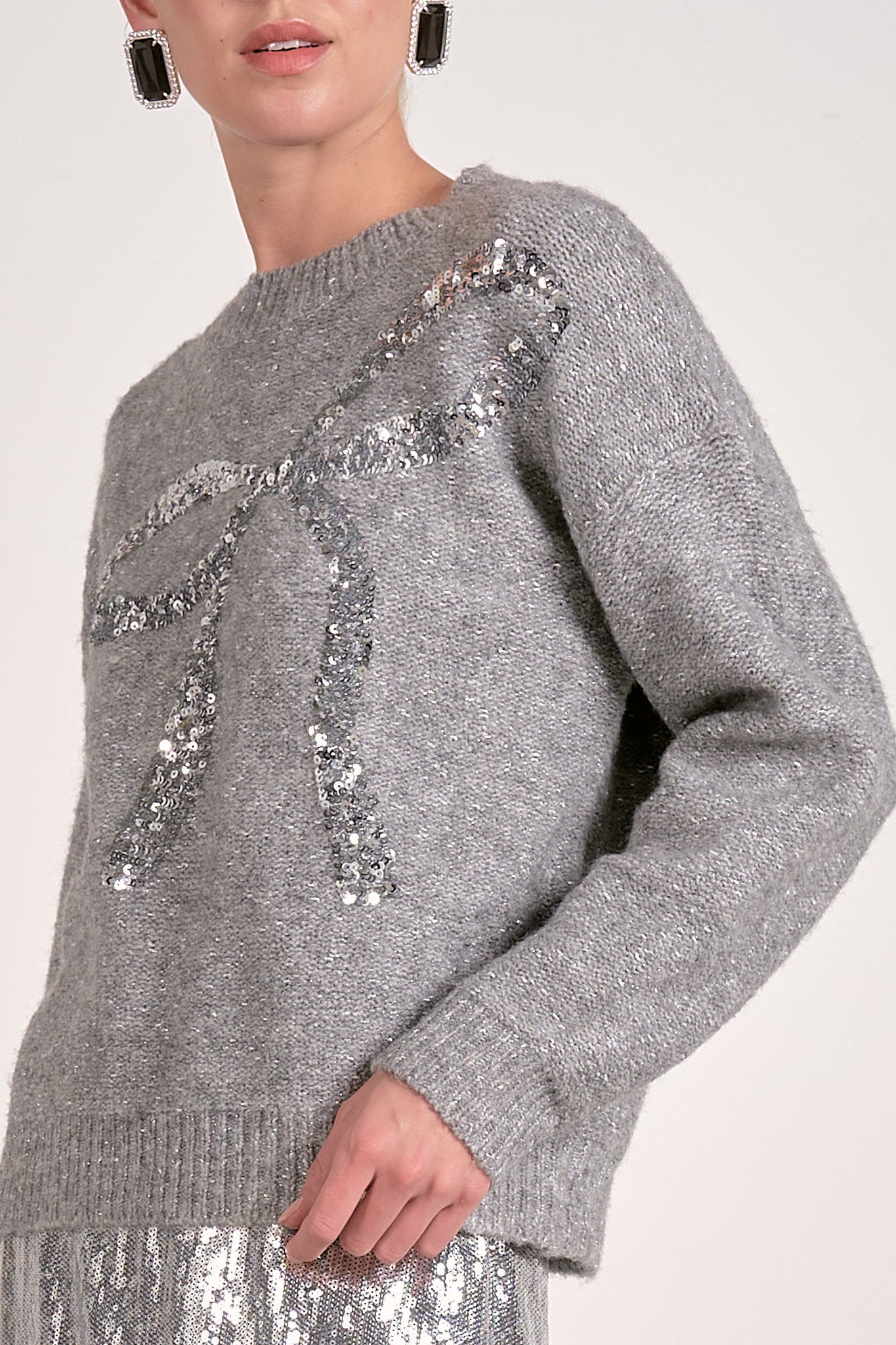 Sequin Bow Sweater