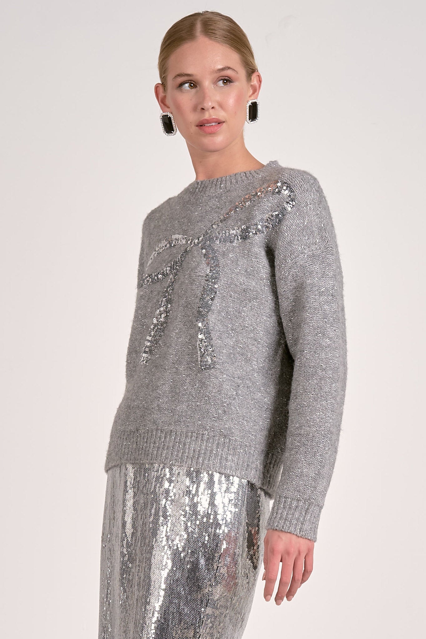 Sequin Bow Sweater