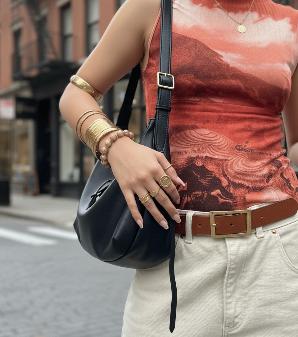 Classic Rectangle Buckle Genuine Leather Belt