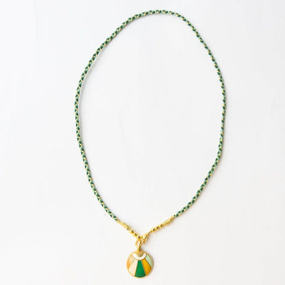 Maria Braided Necklace With Enamel Pendant