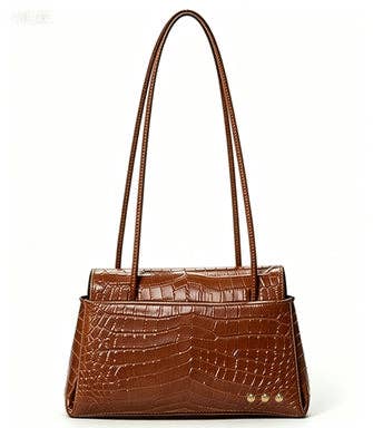 Kris Croc Embossed Shoulder Bag