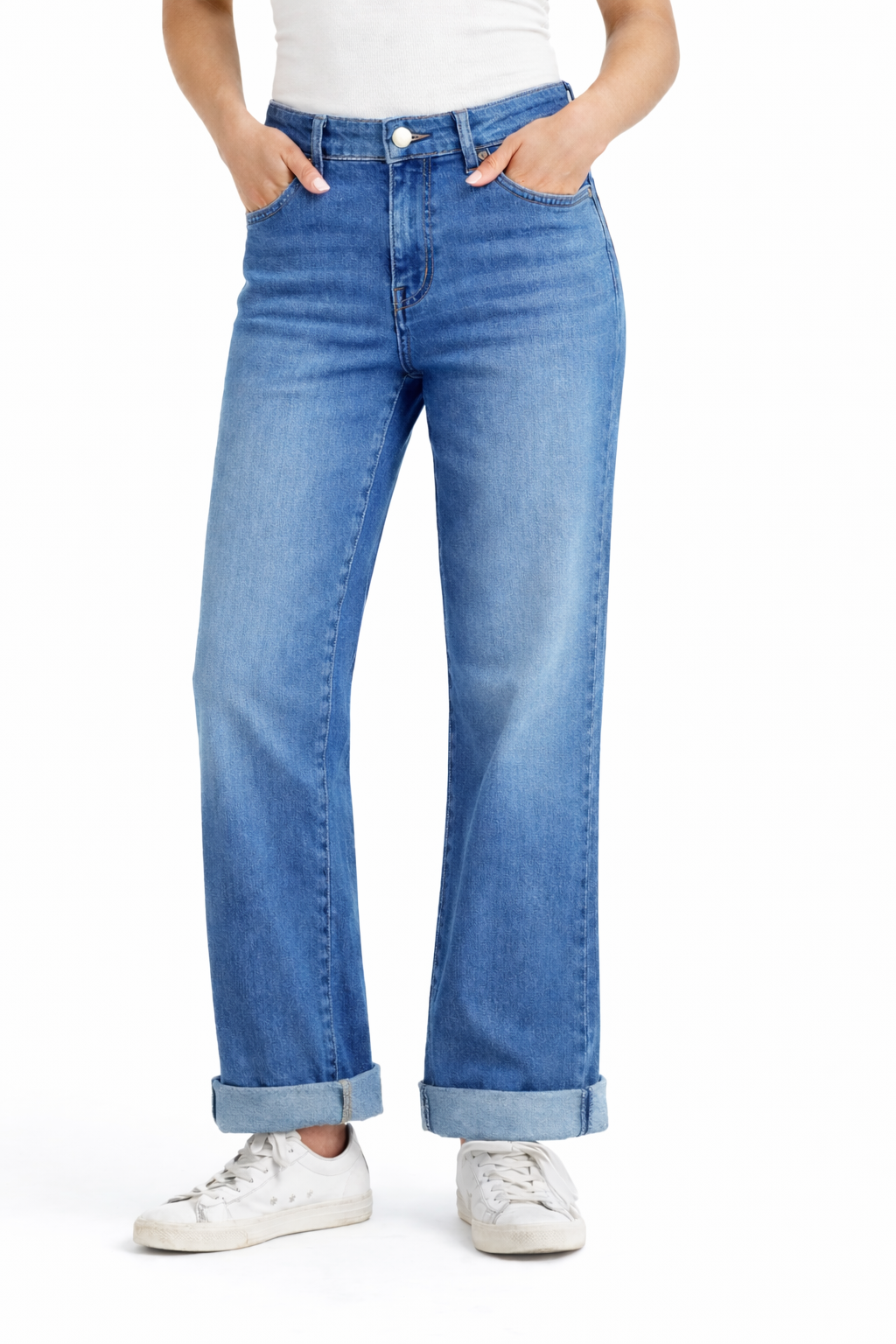 Petite Slim Wide Leg Jean w/ Cuff in Zayden