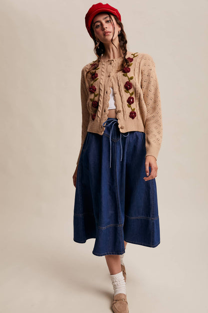 Handmade Crochet Flower Cardigan