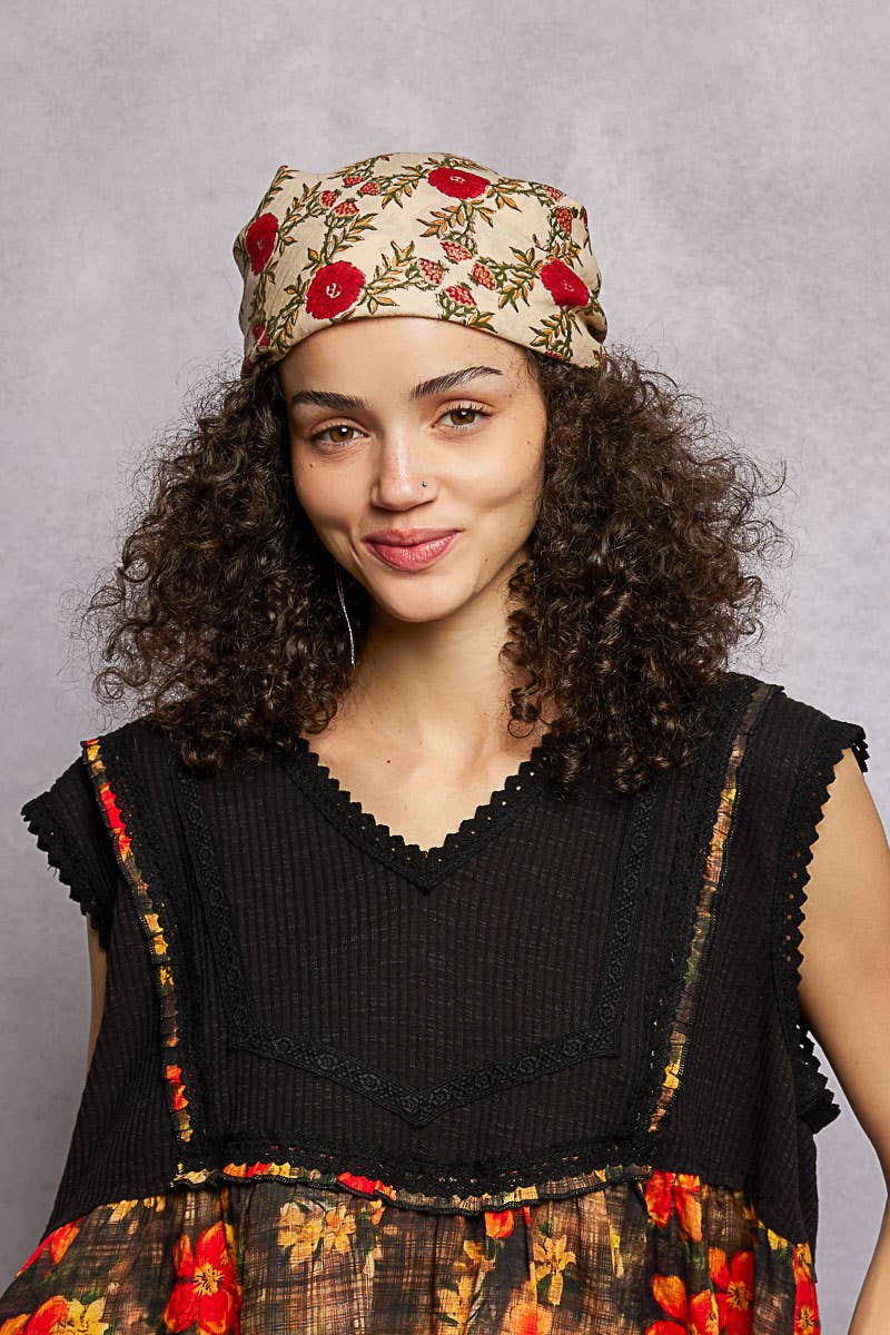 Floral Patterned Multi Style Wrap Scarf