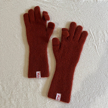 Knitted Wool Fingerless Gloves