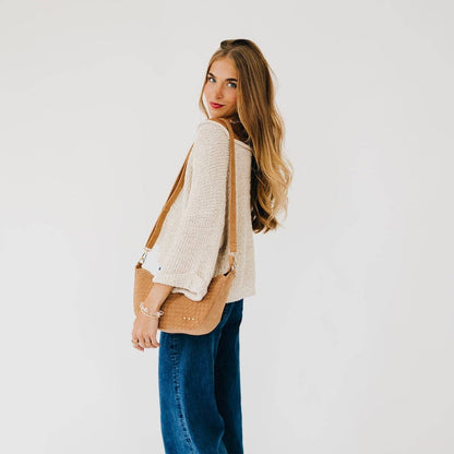 Paige Structured Suede Woven Crossbody