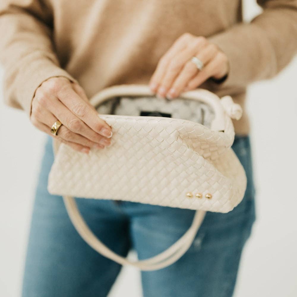 Lacy Woven Frame Crossbody Bag