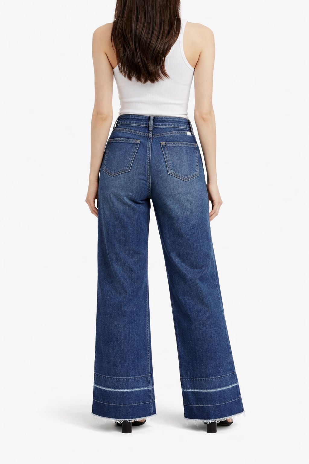 Mid-Rise Slim Wide Leg w/ Release Hem in Grove