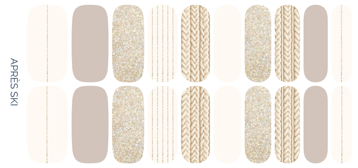 Après Ski | Cozy Neutral Glitter Mixed Mani Nail Wrap Set
