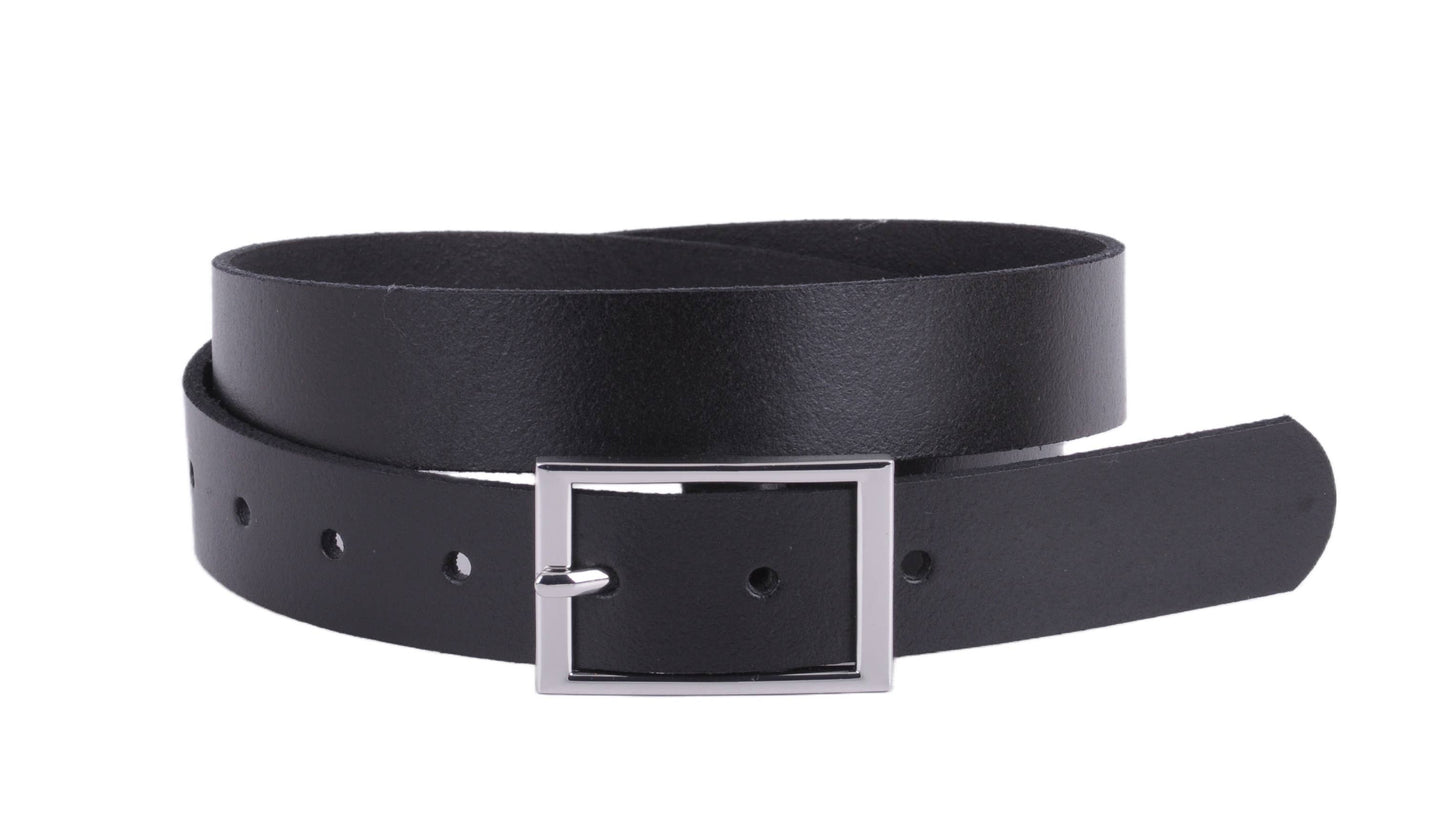 Classic Rectangle Buckle Genuine Leather Belt