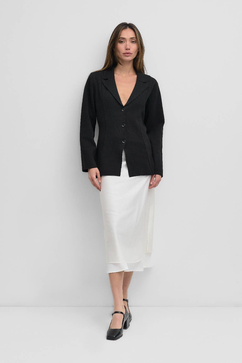 The Nicola Blazer | Longline Knit Blazer