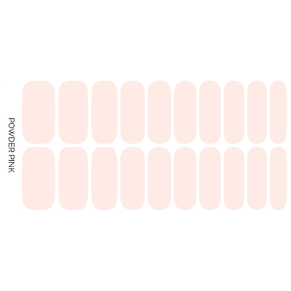 Powder Pink | Light Pink Solid Neutral Nail Polish Stickers