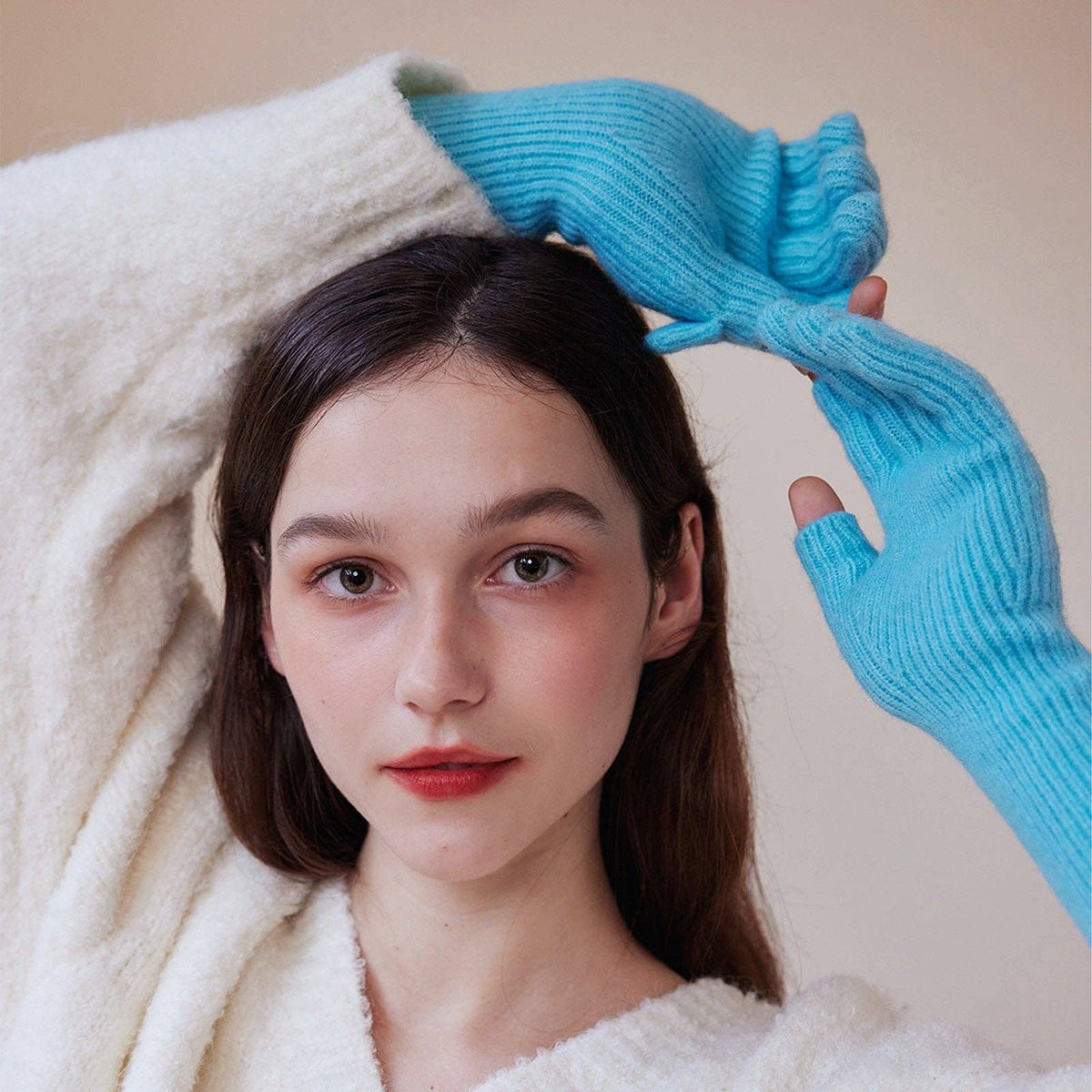 Knitted Wool Fingerless Gloves