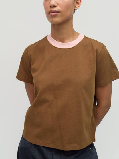 The Chloe Top | Contrast Neckband Tee