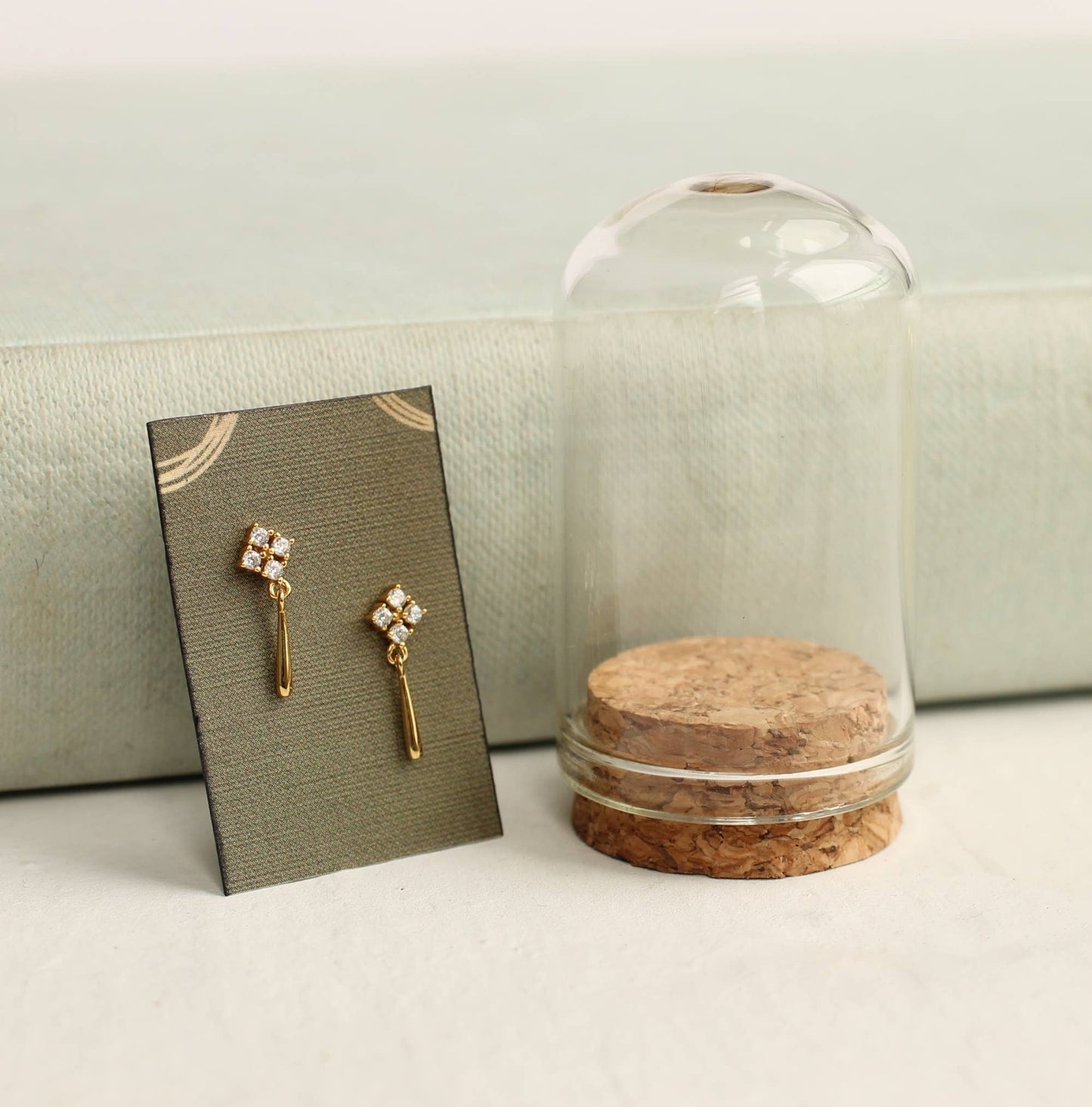 Edwardian Gold Drop Stud Earrings