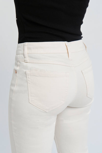 Petite Slim Wide Leg Jean in White Smoke
