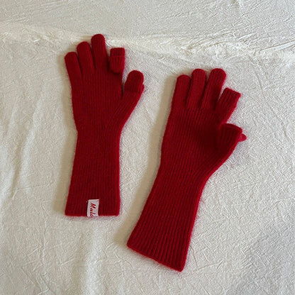 Knitted Wool Fingerless Gloves