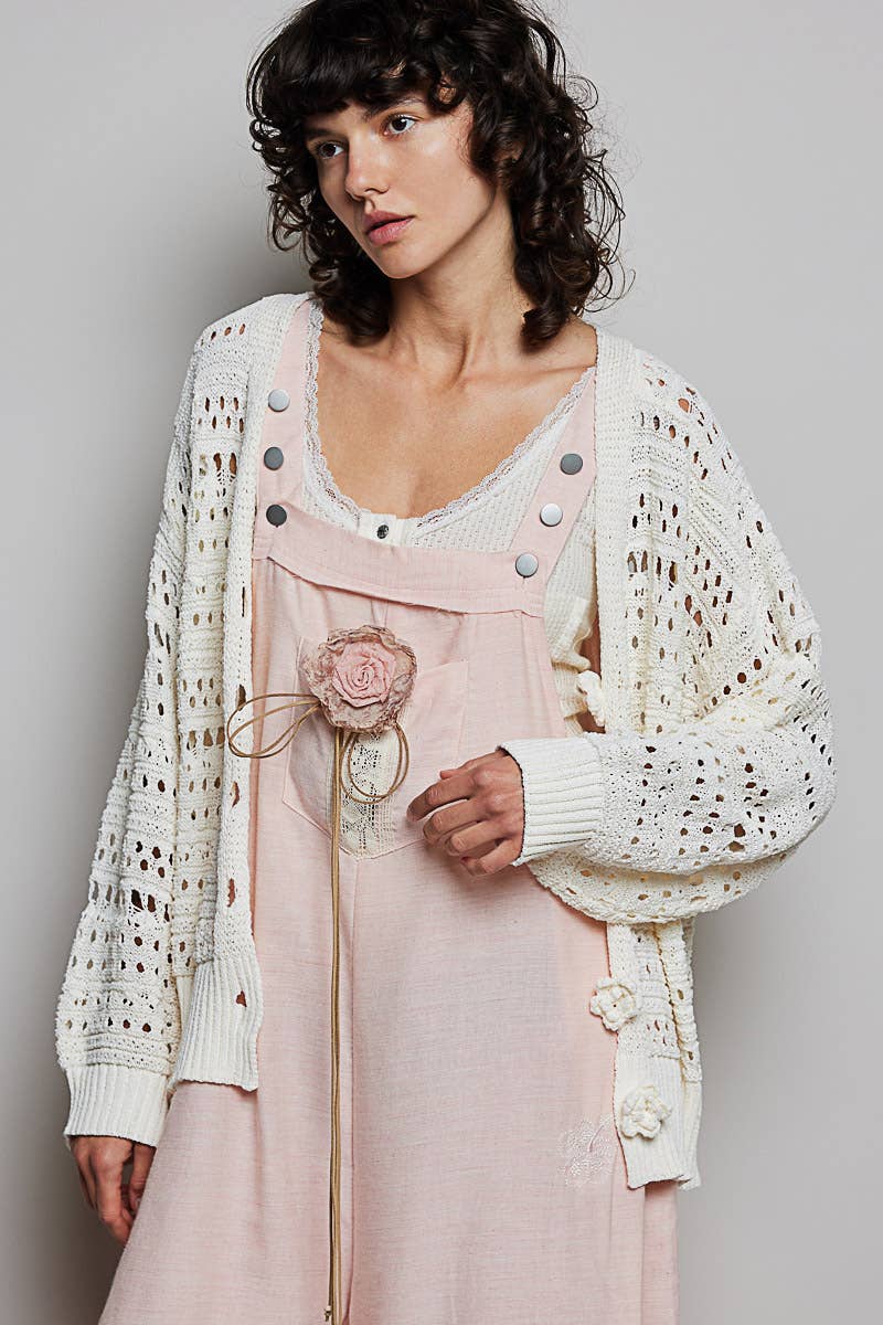 Multi-Strap Sculpted Rose Crochet Belt Choker