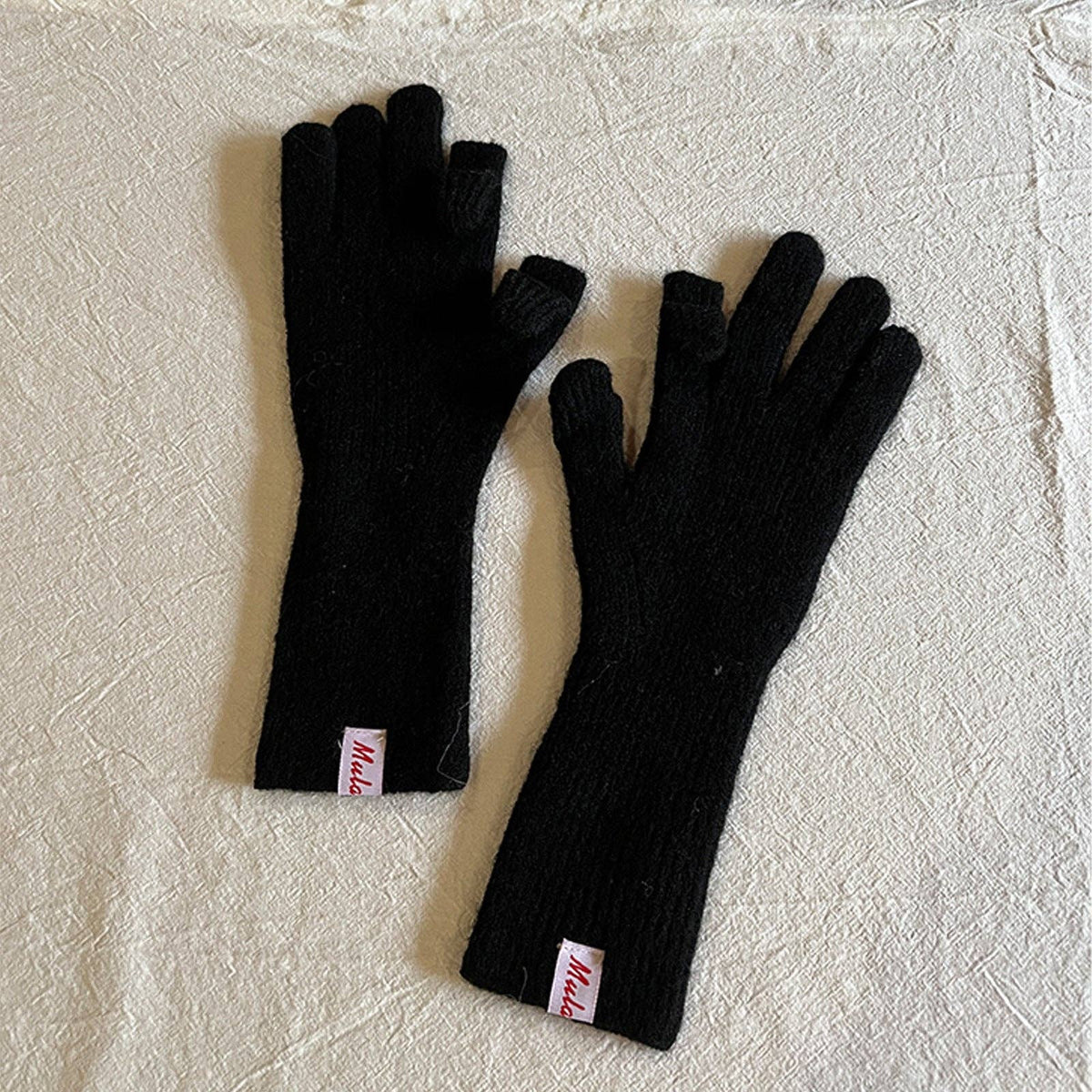 Knitted Wool Fingerless Gloves