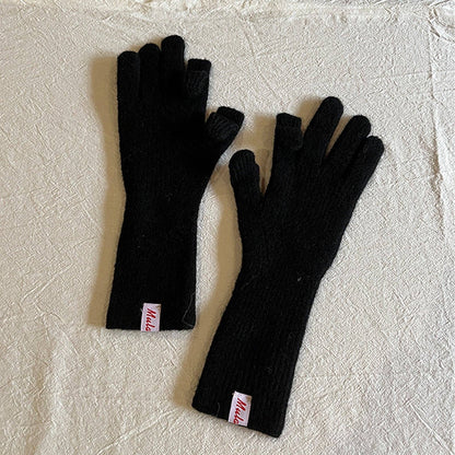 Knitted Wool Fingerless Gloves