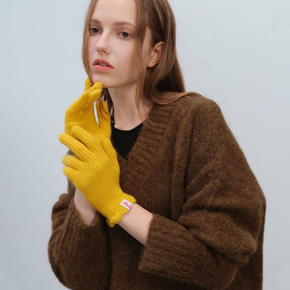 Scalloped Wool Fingerless Touchscreen Gloves