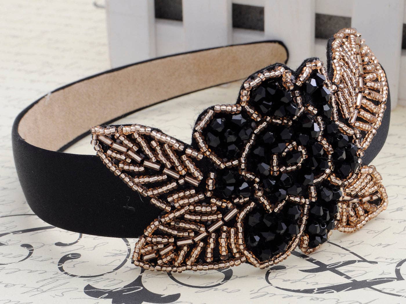 Beaded Floral Headband