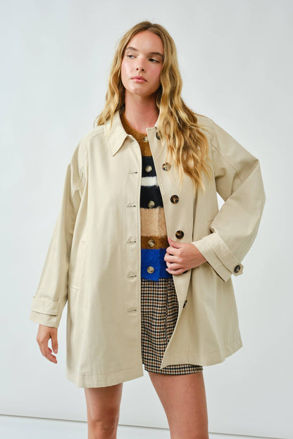 A-Line Trench With Plaid Lining