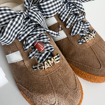 Game Day Gingham Sneaker Lace Charm Set