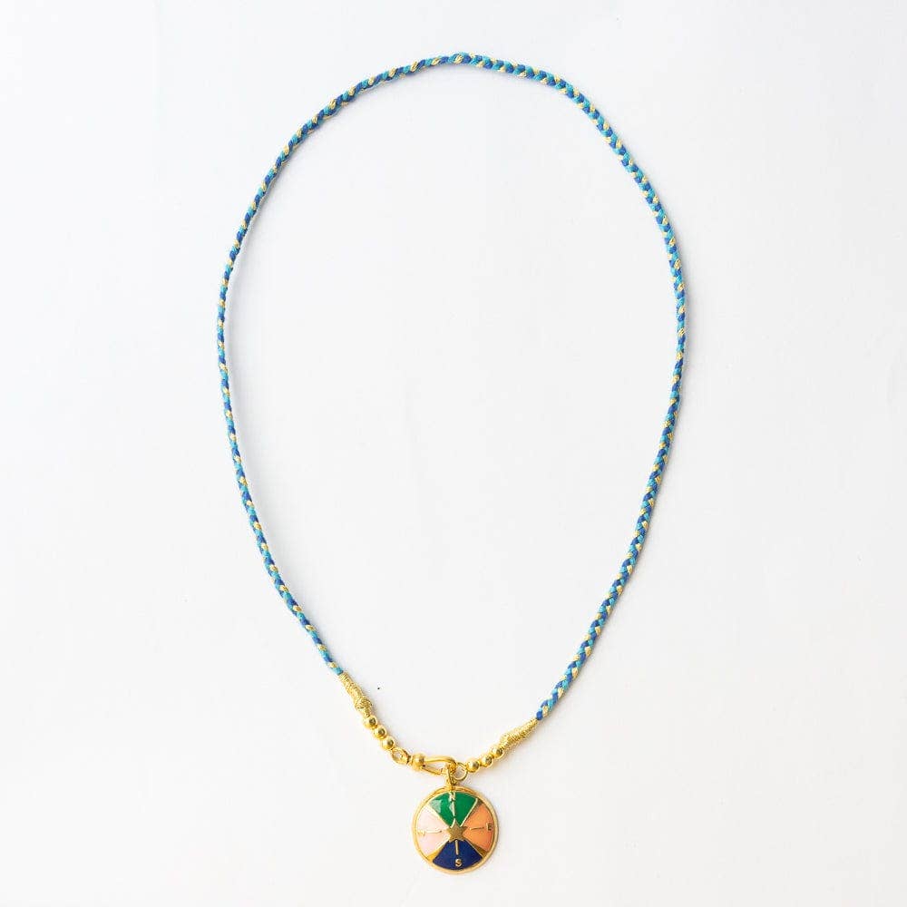 Maria Braided Necklace With Enamel Pendant